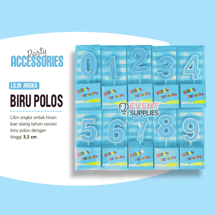 Lilin Angka Warna Doff Pink Biru Eceran
