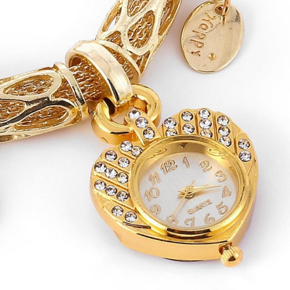 JAM TANGAN WANITA GELANG RANTAI PESTA GOLD DIAMETER KECIL EMAS PREMIUM IMPORT  DESDEMONA JAM126G1 MEWAH ELEGANT KOREA CEWEK KEKINIAN MURAH STAINLESS STEEL BRANDED ORI FASHION