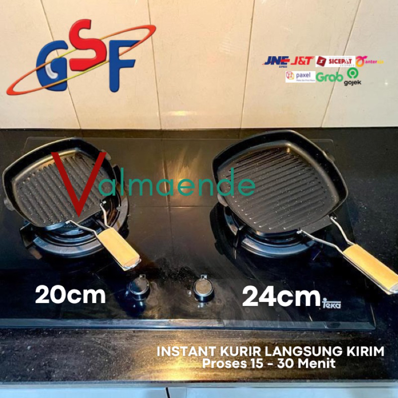 Grill Pan Anti Lengket Panggangan BBQ GSF 2602 Wajan Lipat GSF 2402 Pemanggang Kompor Gagang Tekuk Barbeque Bulgogi Teflon