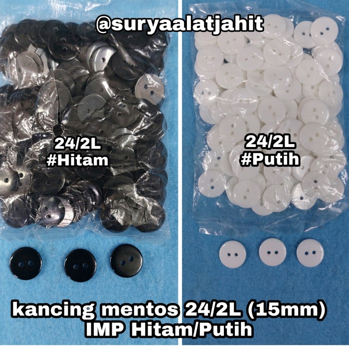 kancing 24/2L impor Pth Htm 1bks +/-144pcs =rp.7.850/1bks