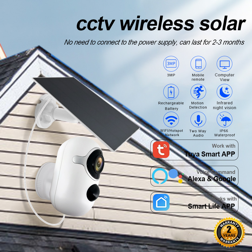 Solar CCTV wireless outdoor waterproof 1080P camera CCTV outdoor TUYA APP Kamera 5200mA Battery CCTV