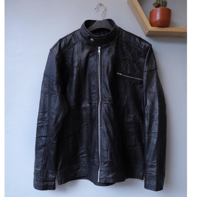 Jaket kulit domba slim Shanghai rider pl bekas preloved second