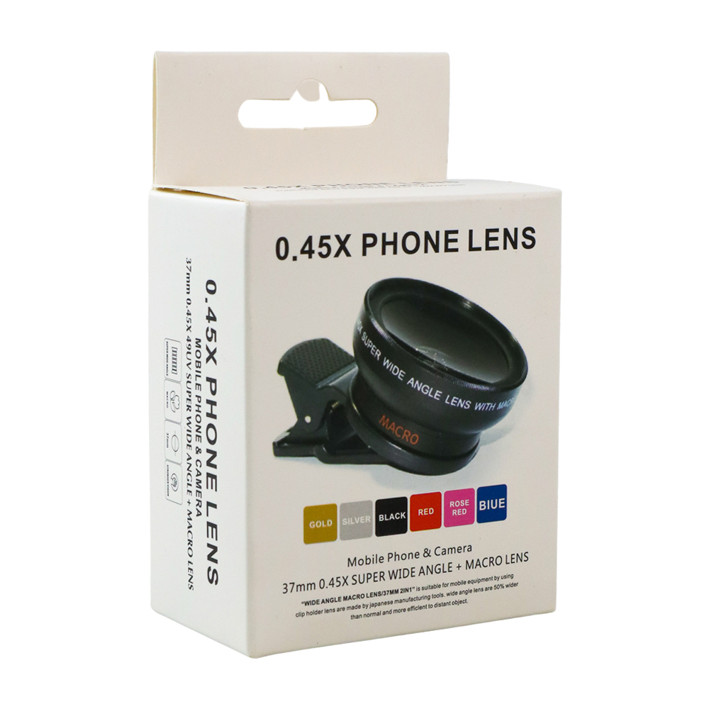 Lensa Super Wide Angle Lens 0.45X + Macro Smartphone - APL-0.45WM - Black