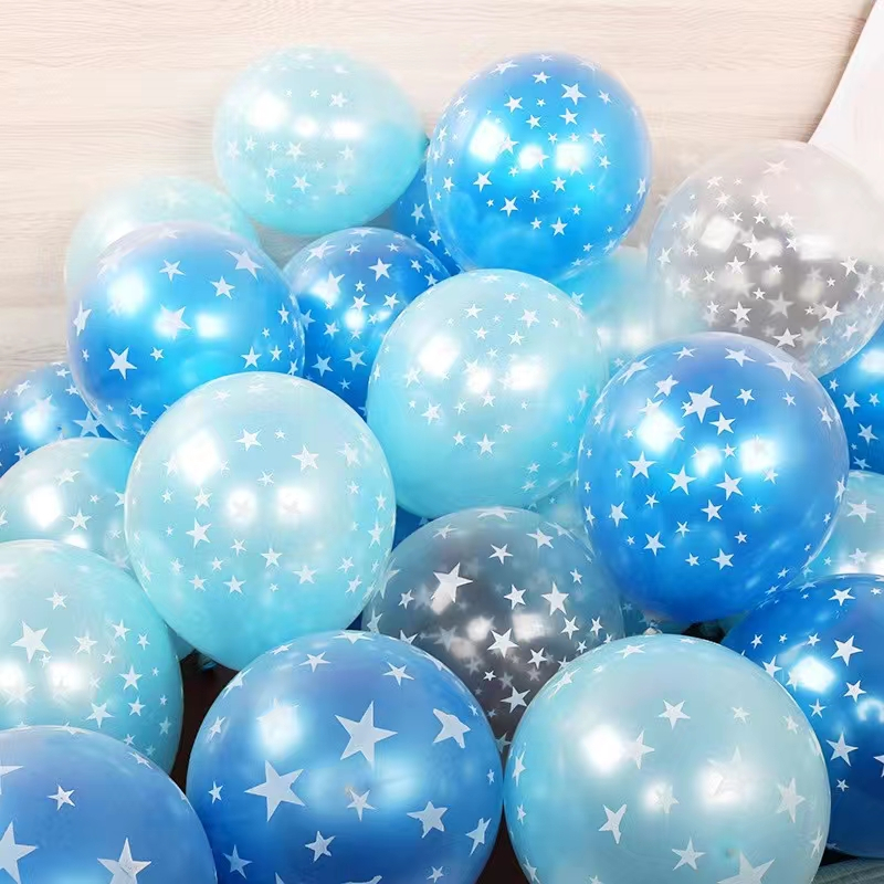 HAPPY TIME BALON LATEX METALIK MOTIF BINTANG 280 1 PACK = 100 PCS BALON LATEX PESTA ULANG TAHUN