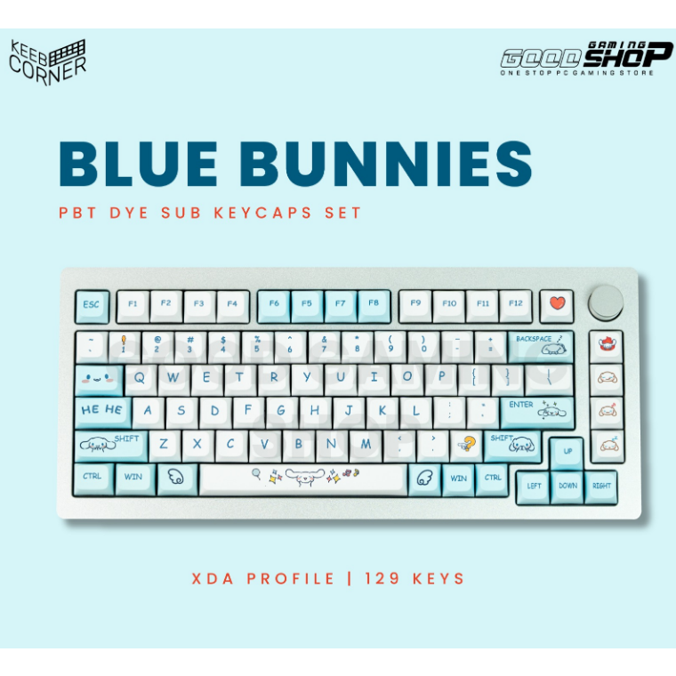 KC Keycaps Blue Bunnies XDA 129 Keys