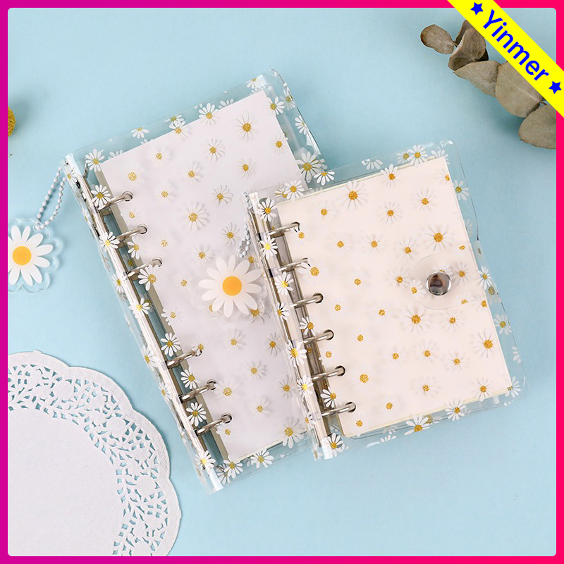 

COD✨Binder Cover Transparan Daisy A6 6Ring Soft Shell PVC Hand Account Book Notebook Impor Murah-Yimer