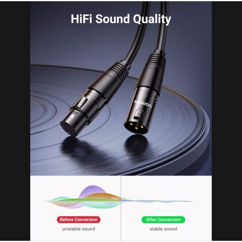 Ugreen XLR Cable Microphone Audio Male to Female 2M - 20710