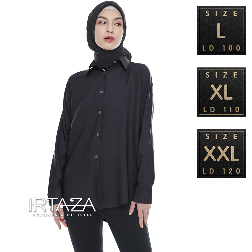 Pretty Shirt Kemeja Wanita Polos Basic Lengan Panjang Pretty Woman Long Sleeve Original Madame Sexy