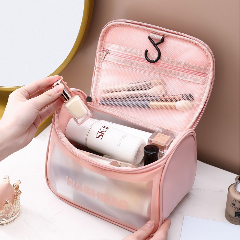 LITTLEDAISY | WASHBAG Waterproof Cosmetic Bag / Tas Perlengkapan Mandi / Tas Skincare Transparant Pouch Travel Make Up Bag