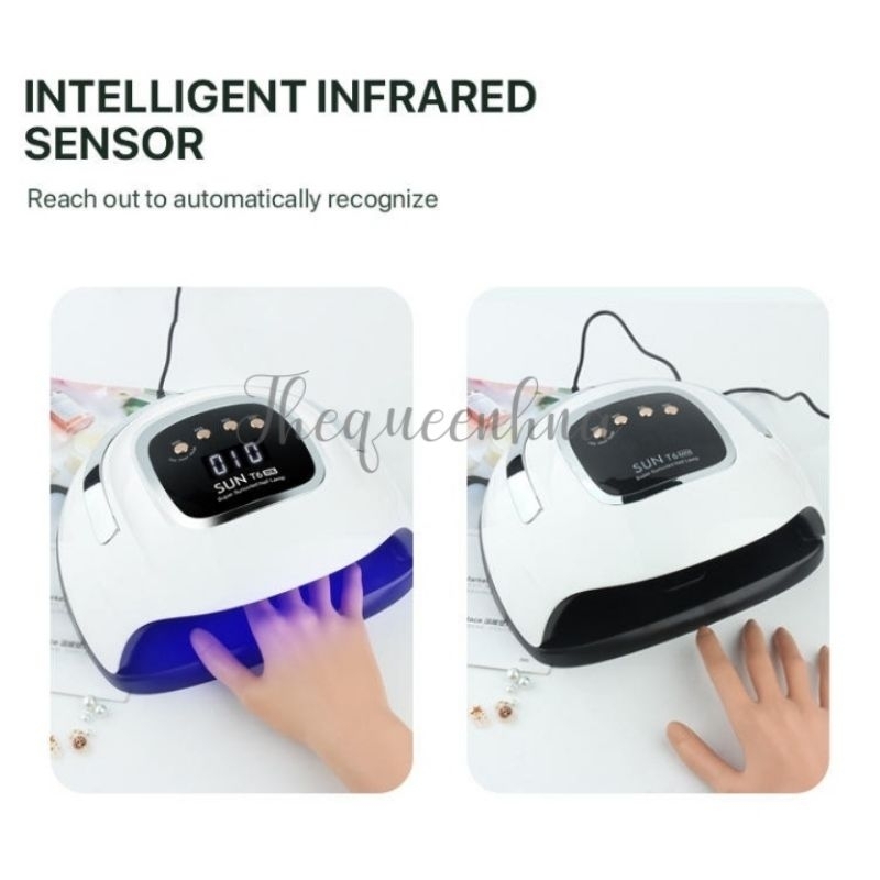 SUN T6 MAX 220W GARANSI SATU BULAN UV Lamp 57leds Alat Pengering Kutek UV Led Nail Lamp Pengering Kuku Profesional