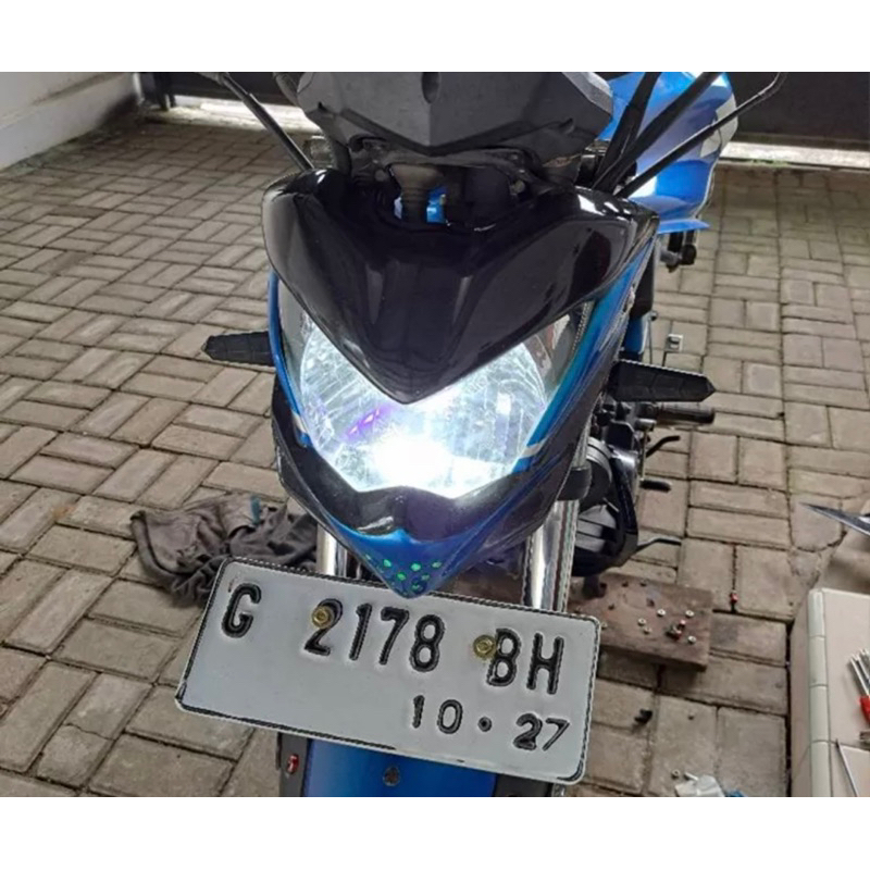 Lampu LED Utama Motor Mobil H-4 Laser D2 2 Warna Putih/Kuning &amp; Putih/Putih DC - D2-H4 Senja biru Vixion tiger mxking scoopy klx crf dll