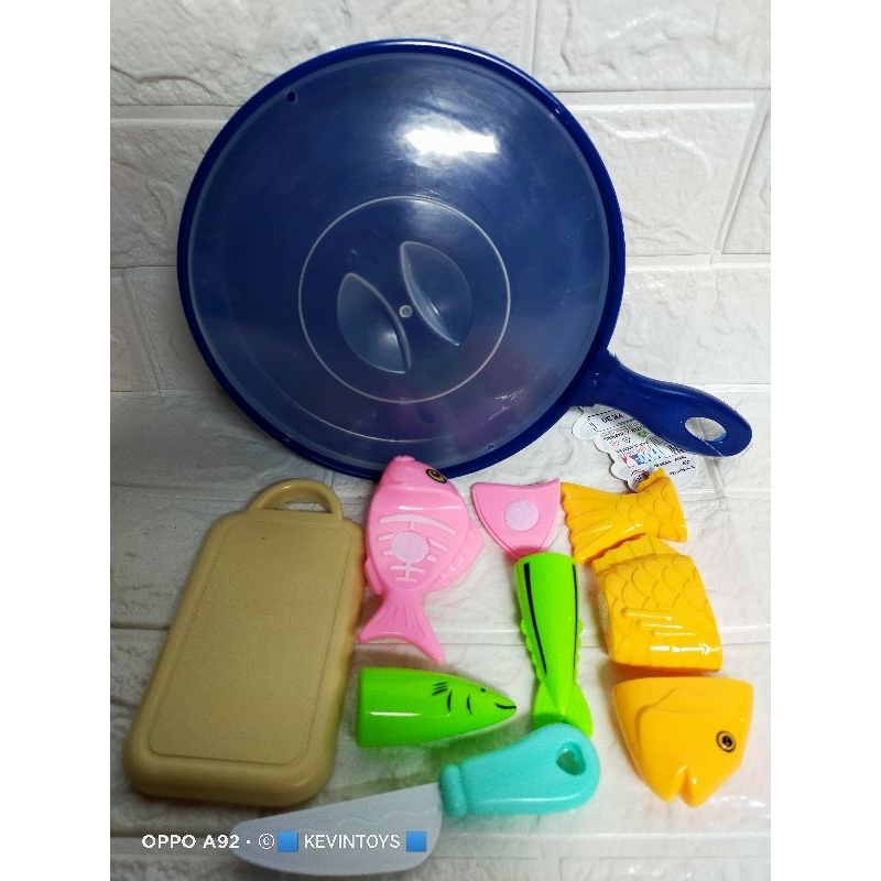 YK 30 MAINAN ANAK EDUKASI TEFLON DAN IKAN POTONG SEGAR / Mainan ikan ikanan bisa di potong