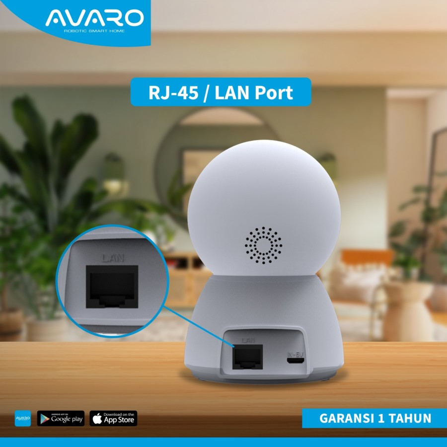 AVARO Smart CCTV CT01A IP Camera Indoor WIFI 2MP PTZ Port LAN