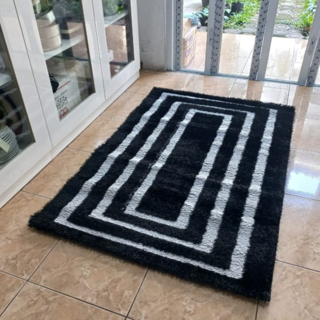 Karpet Minimalis Turki 100 X 150 black grey
