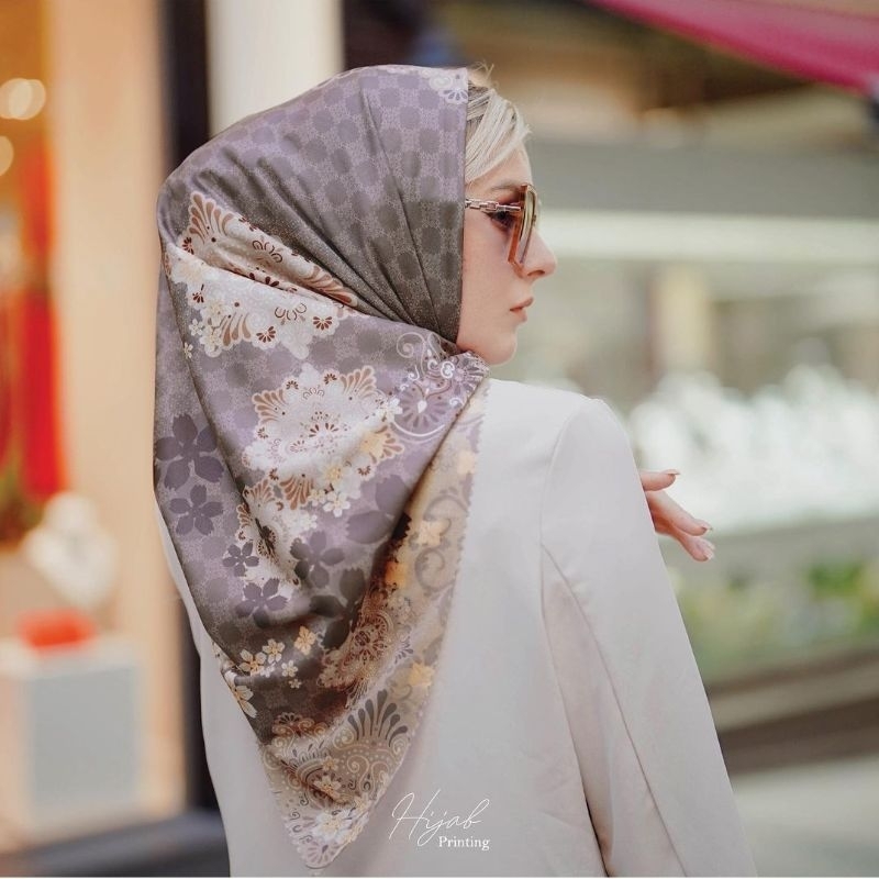Syavila brown - Hijab custom nama logo brand sendiri bahan voal premium jilbab kerudung voal motif p