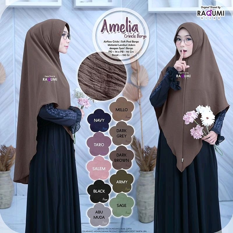 amelia original raqumi // airfow cricle  //  hijab jersey // hijab khimar// hijab mamosa