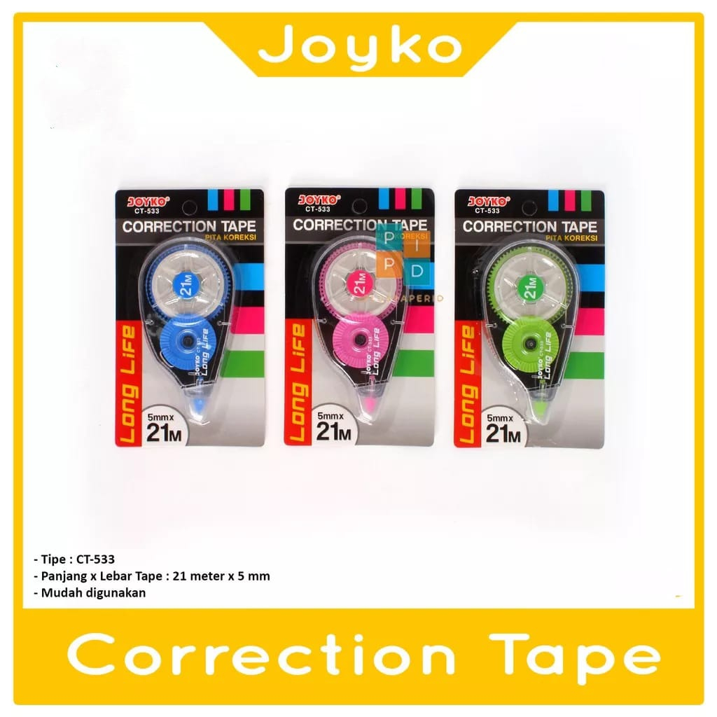 

Tip Ex Kertas Correction Tape Joyko CT-533 1 Pcs