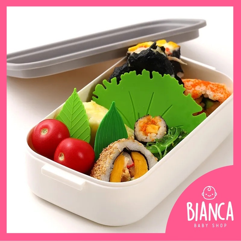 BIANCA - Alas Silikon Penghias Nasi Bento Bentuk Daun