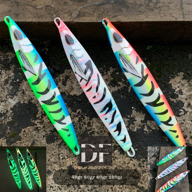 UMPAN PANCING Metal jig Sea Grass 2 100gr 80gr 60gr full glow decal stripe