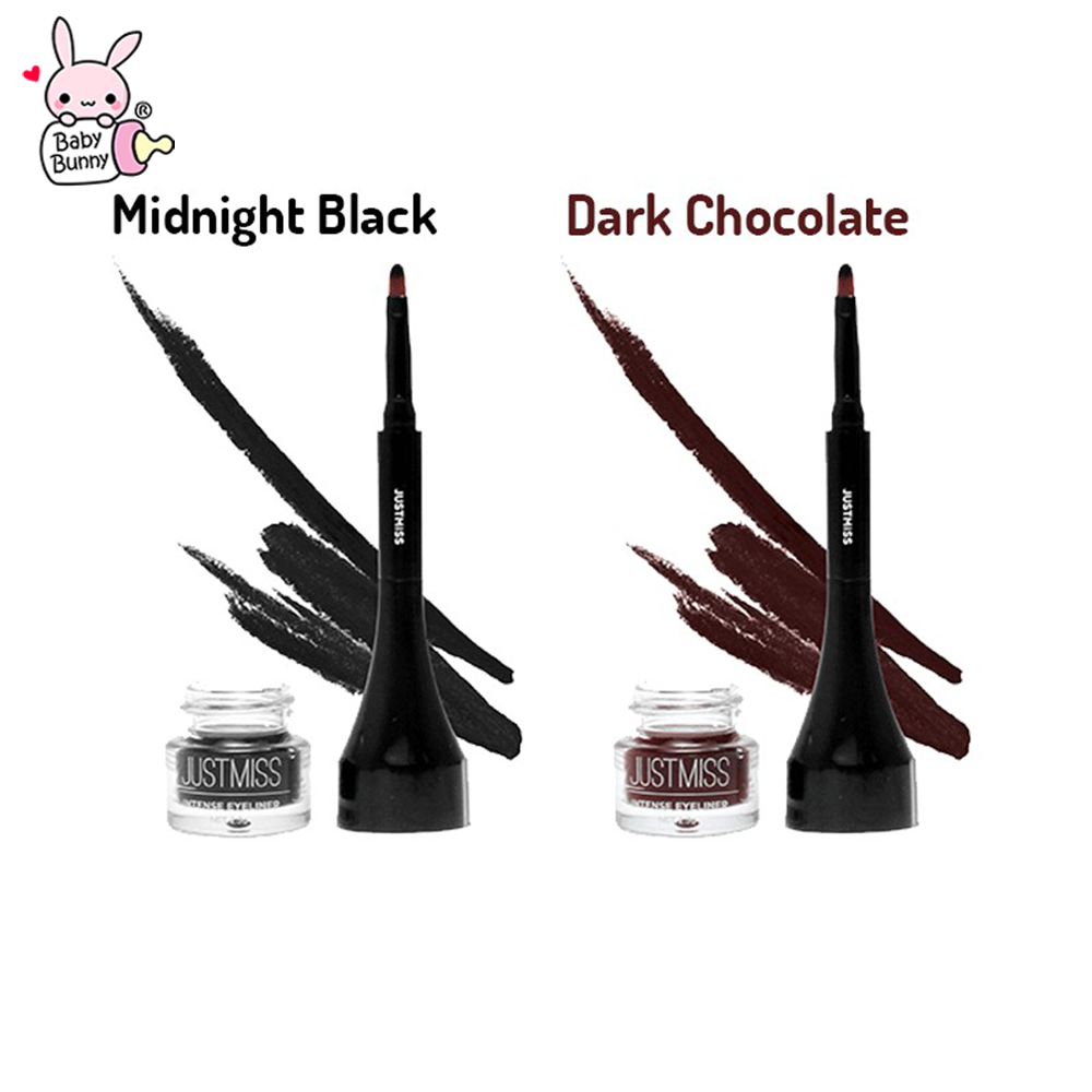 ❤ BELIA ❤ JUST MISS Eyeliner Gel Tahan Air Dengan Aplikator 2.3g Intense Eyeliner With Brush | BABY BUNNY