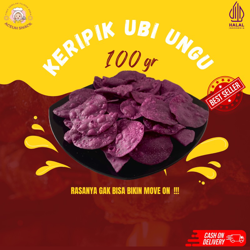 

keripik ubi ungu krispy Renyah Kemasan 100 gram