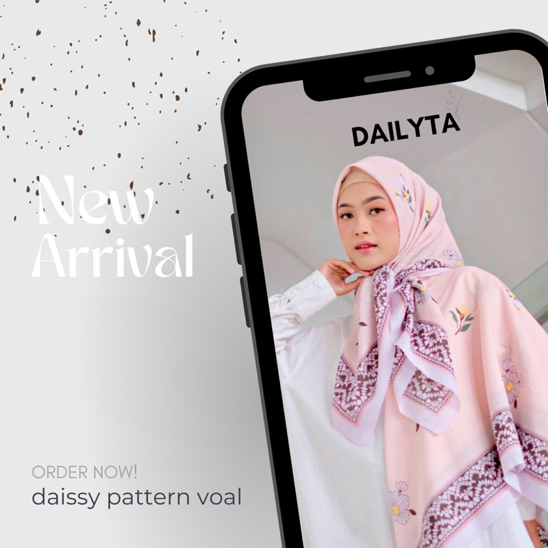 Daissy Pattern Voal/ Hijab Motif Voal Soft Pink