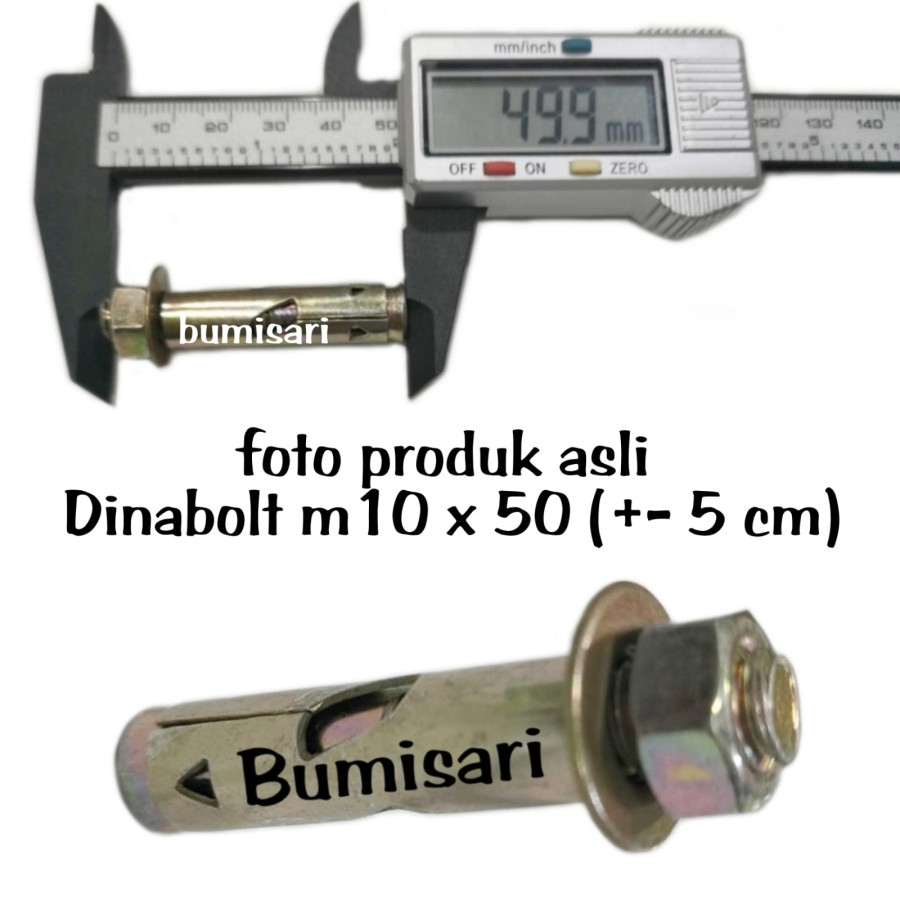 Dinabolt M10 x 50 Ekonomis Per dus isi 125 buah panjang +- 5 cm