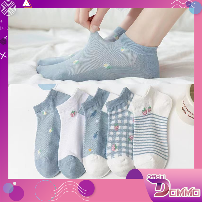 DOMMO - D2033 Kaos Kaki Wanita Pendek K5700 / Kaos Kaki Wanita Semata Kaki Motif Buah / Kaos Kaki Korean Style / Kaos Kaki Wanita