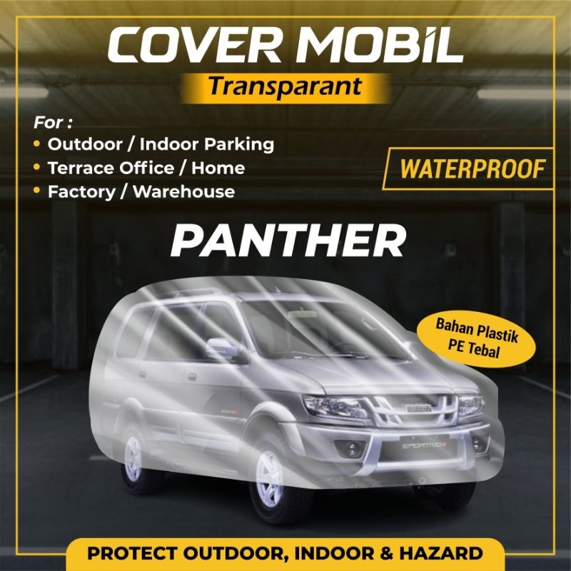 Cover Mobil Transparan Panther Kotak New Plastik Tebal Plastik Waterproof Outdoor Indoor Part Mobil Aksesoris Exterior Selimut Pelindung Anti Air