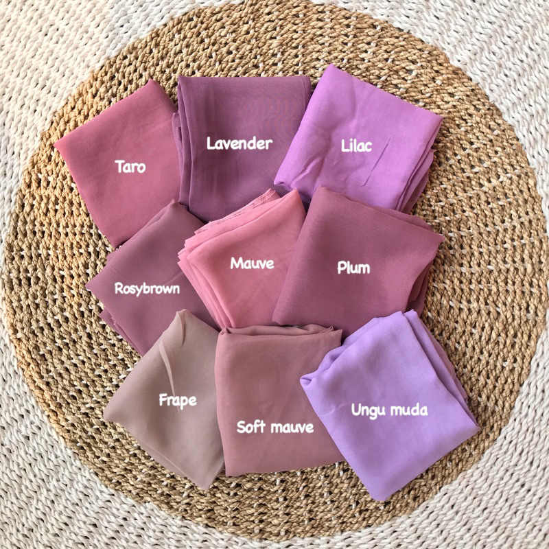 90+WARNA BELLA SQUARE POLYCOTTON PLAIN / JILBAB SEGIEMPAT POLY COTTON  VOAL 110X110 KERUDUNG HIJAB SEKOLAH (1KG MUAT 13PCS)