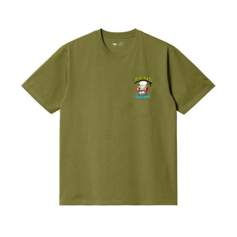 Fourfivesix Kaos Tshirt - Blockhead Olive
