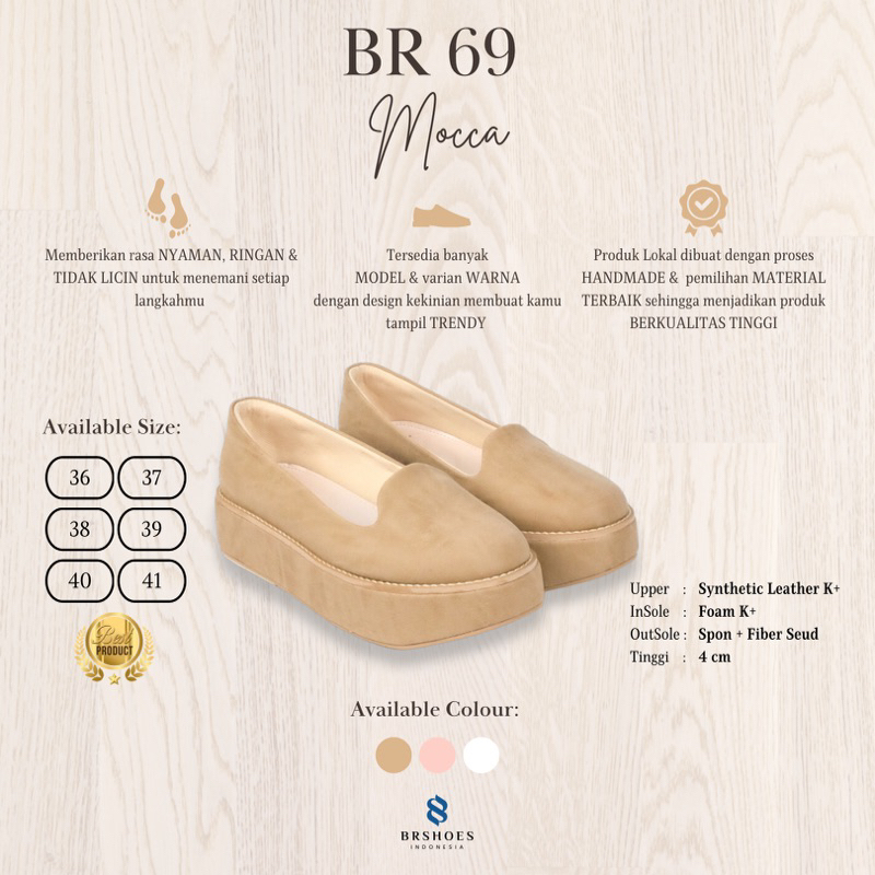 [SIAP KIRIM] BRShoes69 Mocca Sepatu Wedges Casual Wanita