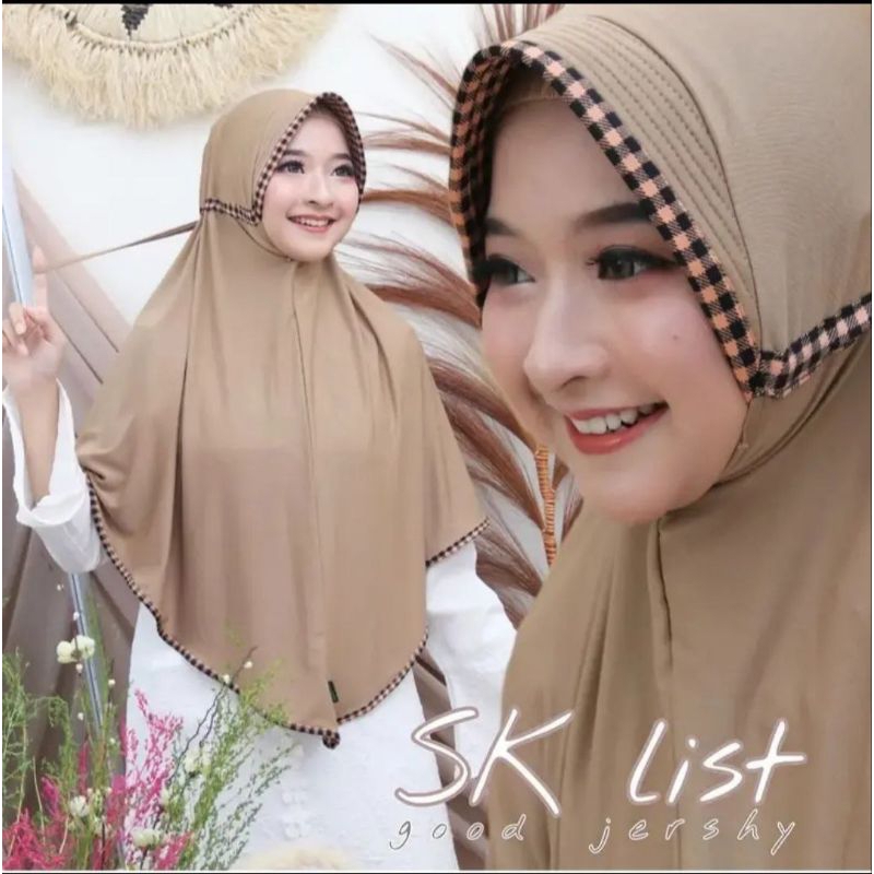 (COD) HIJAB INSTAN SERUT KOTAK TERBARU Jilbab Instan Jersey Kekinan Serut Inayah Kotak Besar Terlari