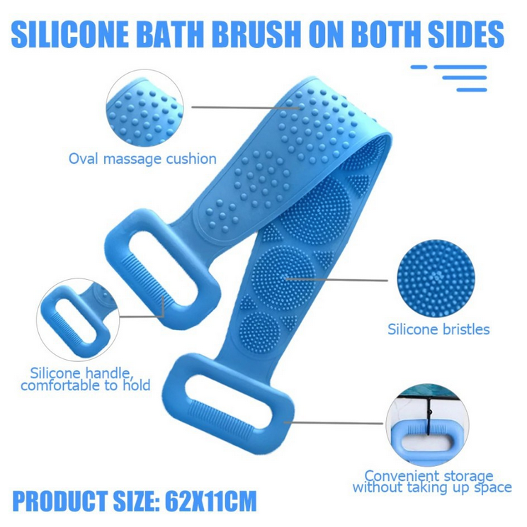 A483 SIKAT PUNGGUNG BADAN silicone silikon scrub scrubber sponge mandi alat gosok pembersih daki 2 sisi karet sabun busa punggung mudah murah spons kamar mandi toilet perlengkapan rumah aksesoris tubuh kecantikan perawatan