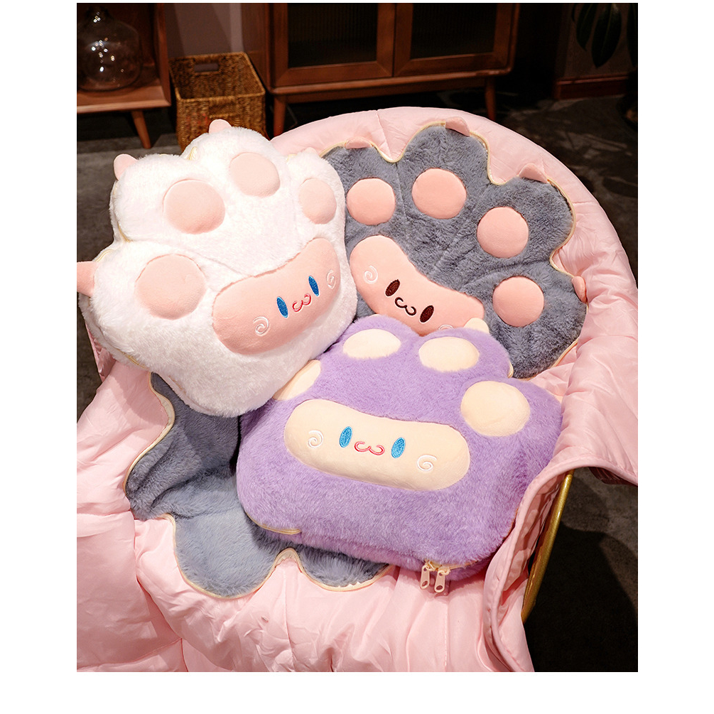 Bantal Selimut Boneka Cat Paw Bahan Cotton Bedcover