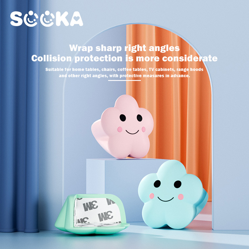 SOOKA Cloud Bumper Corner - Silikon bumper pengaman sudut meja, dan tepi sudut kaca berbentuk awan yang  lucu untuk melindungi ibu &amp; anak SK-EBA1135