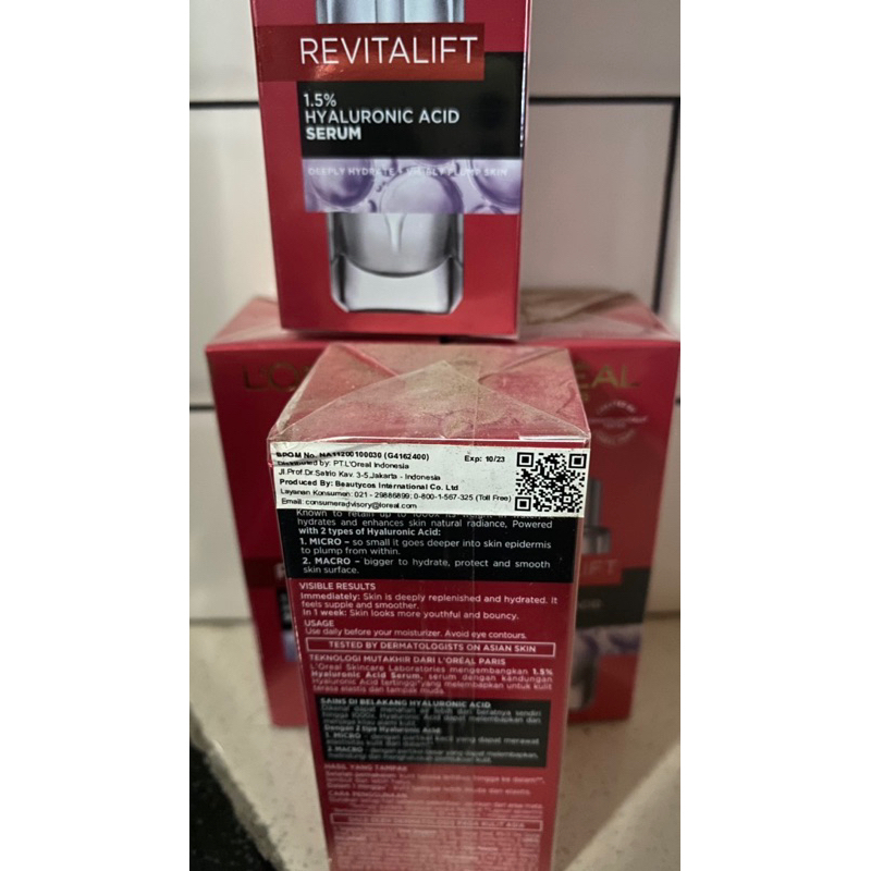 L'Oreal Paris Revitalift Hyaluronic Acid Serum  15 mL Hydrating Skincare Loreal