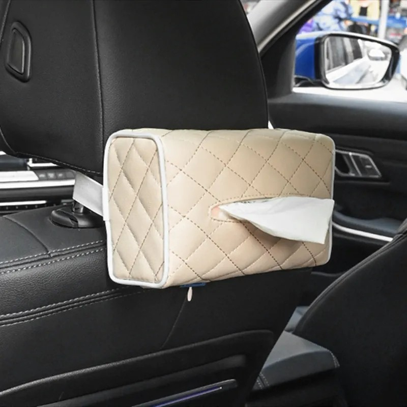 MH - Tempat Tissue Mobil Kulit 3in1 Headrest Armrest Visor Premium TMK808