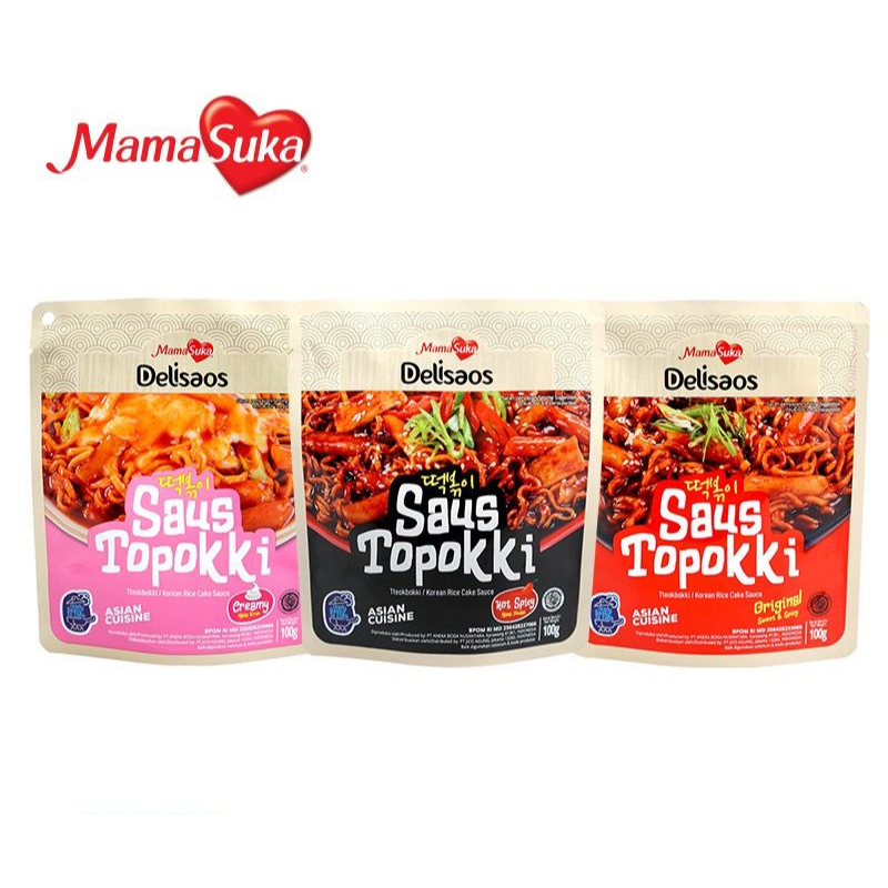 

Saus Topokki Delisaos Mama Suka 100gr / Saos Topokki Halal