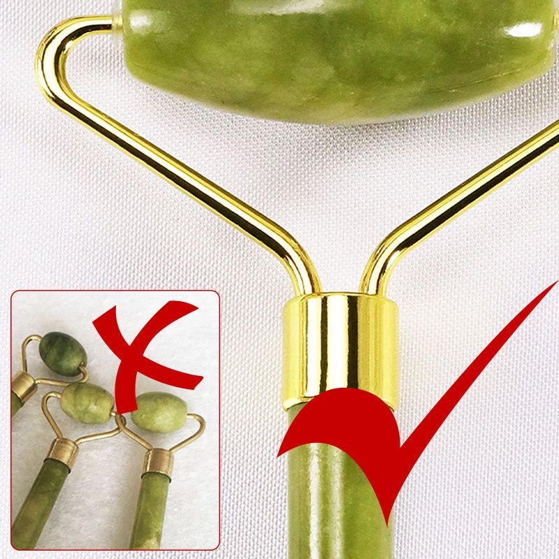 ASIN829 Pijat Wajah - Jade Roller Gua Sha 2-in-1 / Green Stone Face Roller Green Gua Sha Jade Roller Tool Facial Massager / Jade Roller &amp;; Gua Sha / Facial Roller / Facial Massager N15