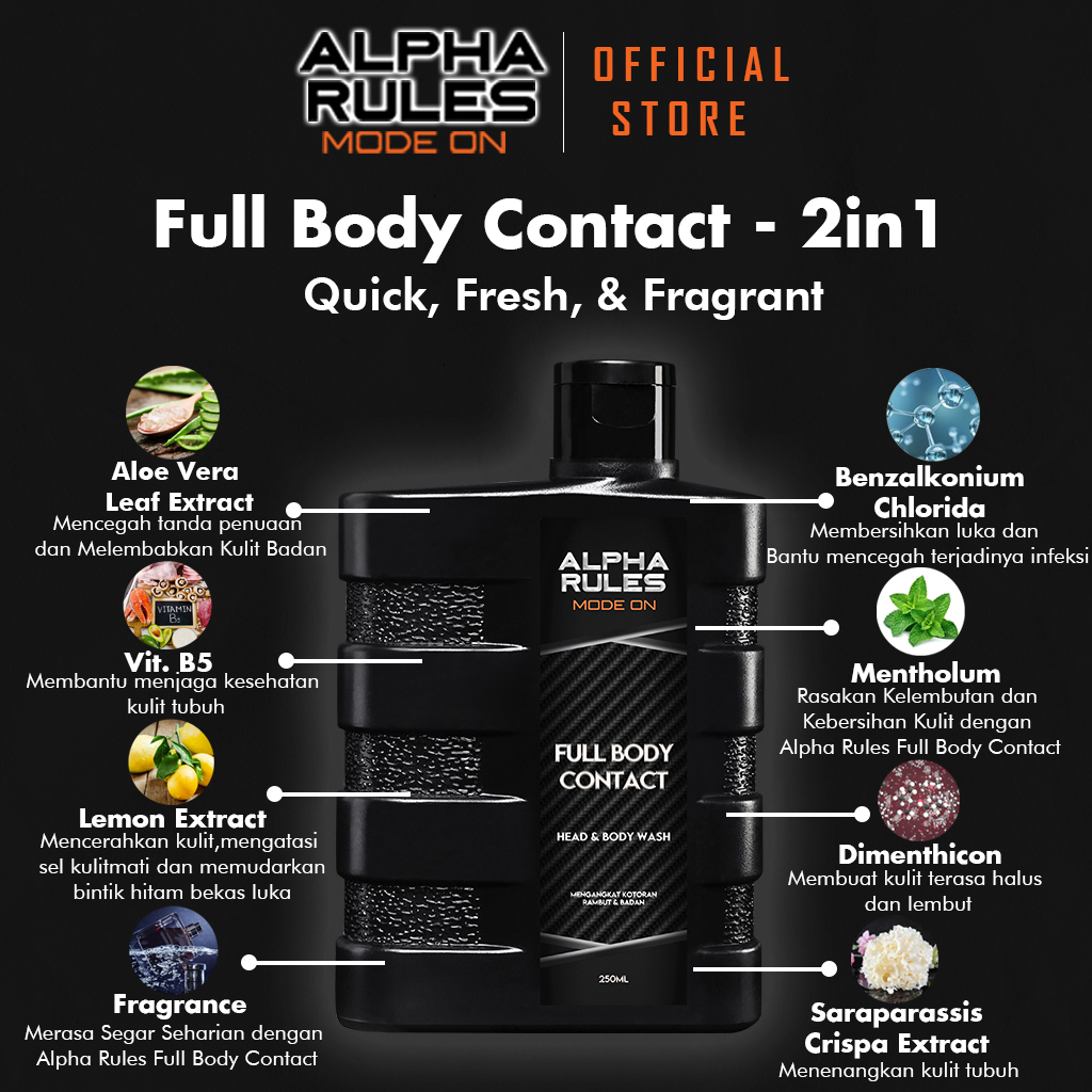 Alpha Rules Triple Pack - Full Body Contact - Sabun Mandi Dan Shampoo
