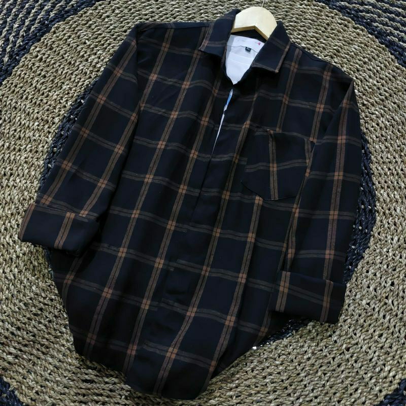 Kemeja Kotak Kotak Pria Flanel Lengan Panjang Distro Flannel Impor Premium