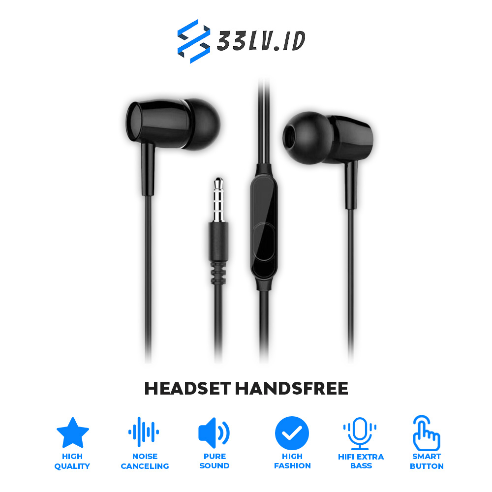 【33LV.ID】Headset / Handsfree / earphone Stereo Bass L29 in ear music Sport NO PACK