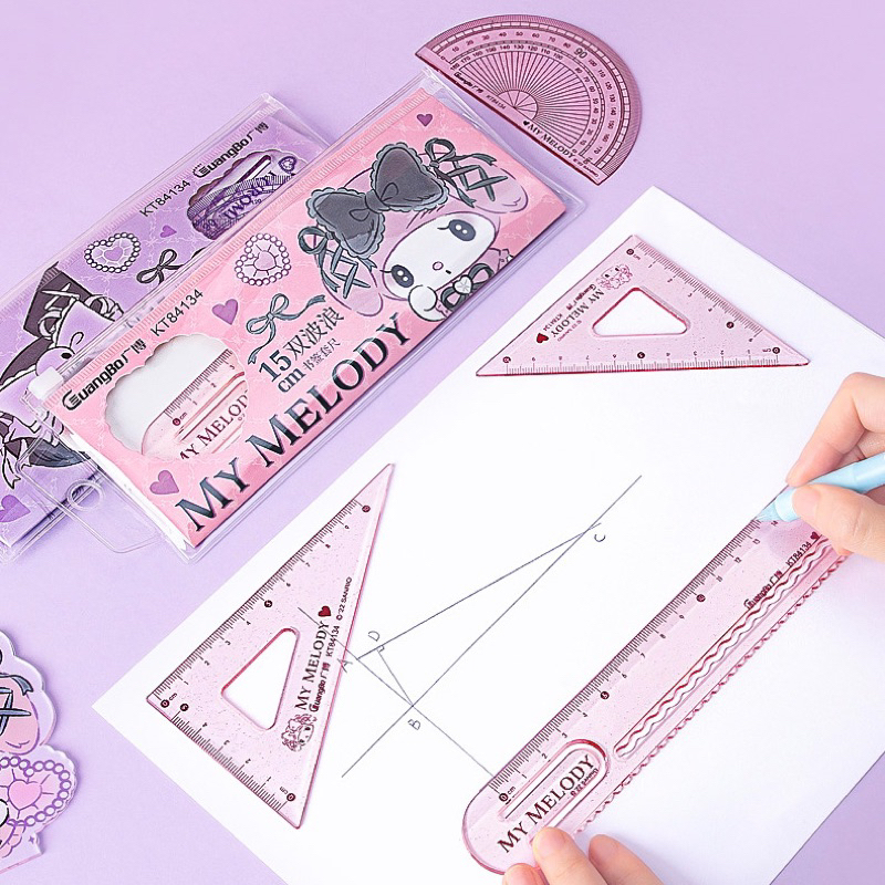 

Delunashop DL805S (5 IN 1) SET PENGGARIS ORI PREMIUM PACK / RULER SET/ PENGGARIS ANAK SEKOLAH MOTIF CINNAMOROLL KUROMI MELODY