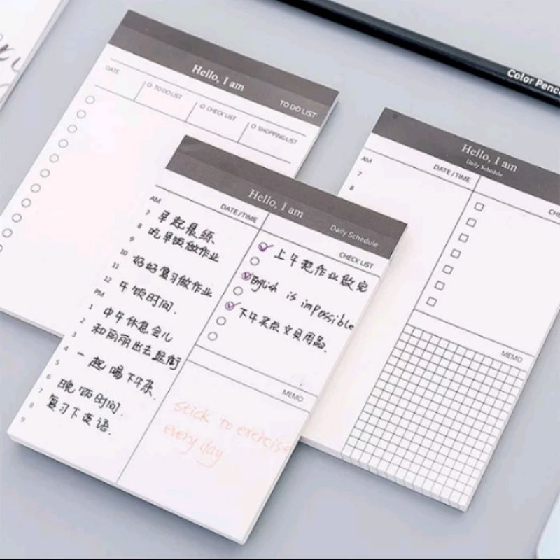 

NL~ Memo Pad To Do List Messenge Checklist Schedule