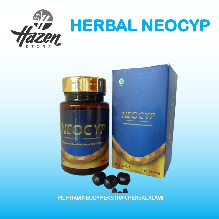 

Pil hitam Neocyp produk dari ekstrak herbal 100% alami & Halal Grosir Malang