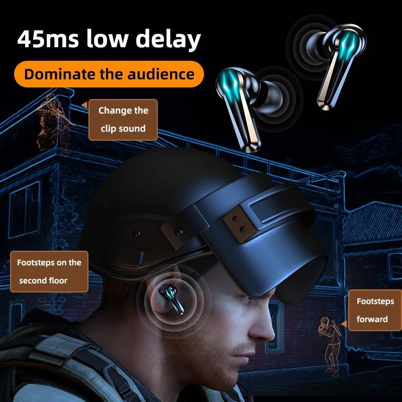 (P) M29 TWS Headphone Bluetooth Stereo Tampilan LED Earphone Gaming Latensi Rendah Earbud Headset Kontrol Sentuh Nirkabel