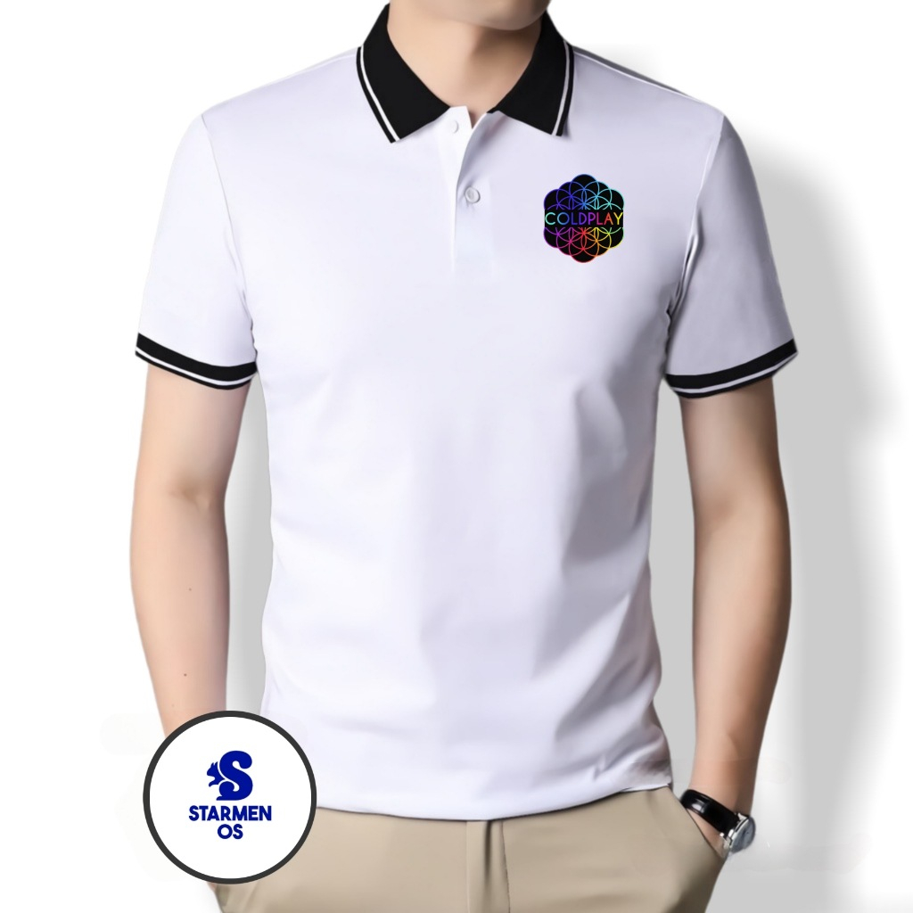 Kaos Wangki Polo Atasan Tshirt Pria Kerah Wangki Big List LOGO COLDPLAY A