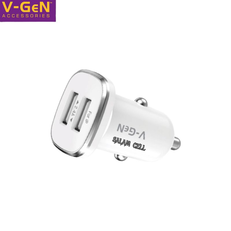 Charger Mobil V-Gen VCC2-30Car Charger USB 2 PORT 2.4A Original Vgen Garansi Resmi