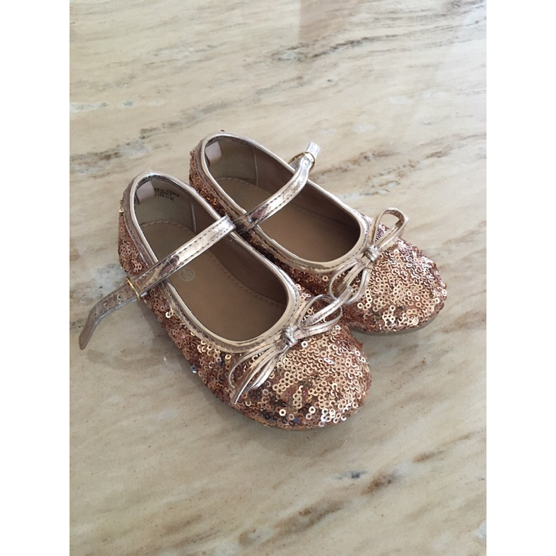 Preloved MOTHERCARE Sepatu Spatu Pesta Anak Anak2 Anak Perempuan Gold Ballerina Ballerina Flats Flat